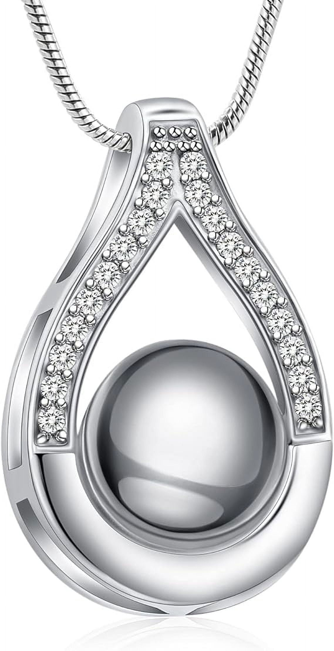 Heart In Heart Stainless Steel Cremation Urn Necklace - Memorial Jewelry For Ashes