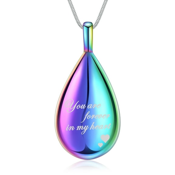 Teardrop Urn Necklace for Ashes - Cremation Pendant Memorial Keepake Funeral Necklace Jewelry Gifts for Women Wife Mother
