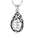 thumbnail image 1 of Teardrop Urn Necklace for Ashes - Flower Keepsake Cremation Pendant Memorial Jewelry Memorial Keepake Funeral Necklace Jewelry Gifts for Women, 1 of 8