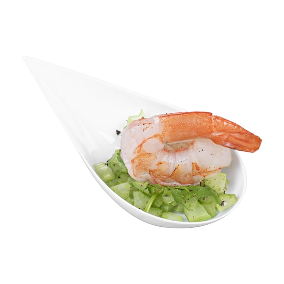 Restaurantware-4 x 2 Inch Teardrop Spoons, 100 Appetizer Spoons - Disposable, Indented Basin, White Plastic Tasting Spoons, For Weddings Or Catering