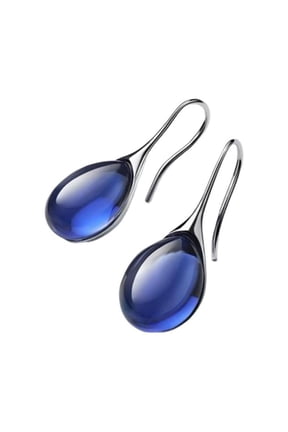 Teardrop Women Natural Dangle Earrings Jewelry for Wedding Blue