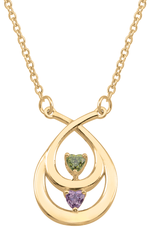 Teardrop inspired heart shape birthstone personalized necklace by Jewelster