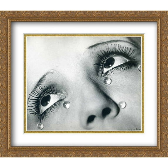 Tears (Larmes) 2x Matted 34x28 Large Gold Ornate Framed Art Print by Man Ray