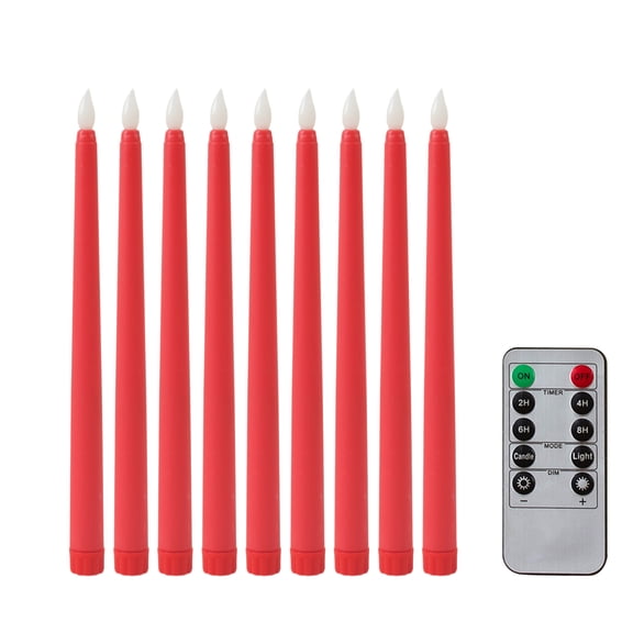 Tears Taper Candles with Bleeding Design, Unscented Black Tapered Candlesticks for Halloween Party Gothic Decor, 9-Piece Set, Red Color, Version B