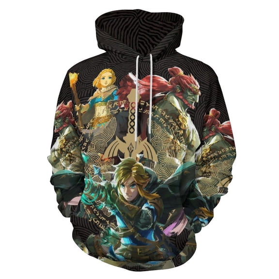 Tears of Kingdom Zelda Casual Hoodies Pullover Sweatshirt Long Sleeve Hooded Jackets with Pockets Men Women