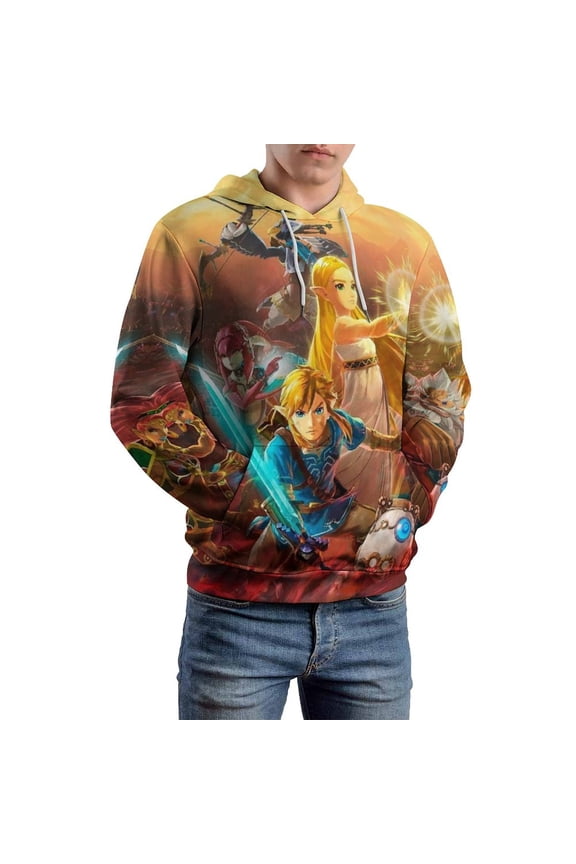 Tears of The Kingdom Zelda Casual Hoodies Pullover Sweatshirt Long Sleeve Hooded Jackets with Pockets Men Women