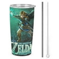 Tears of The Kingdom Zelda Printed Car Cup Water Bottle with Straw