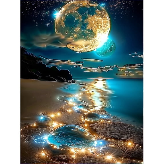 CSZPPQAF 5D DIY Diamond Art Kits for Adults Beginners,Sky Beach Full Drill Diamond Dots Gem Art,Home Wall Decor 11.8x15.8inches.