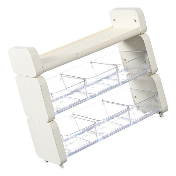 Teas Bag Shelf PET ABS Colorful Cream White for Teas Storage Easy Sorting Construction For Housewife, Teas Enthusiast