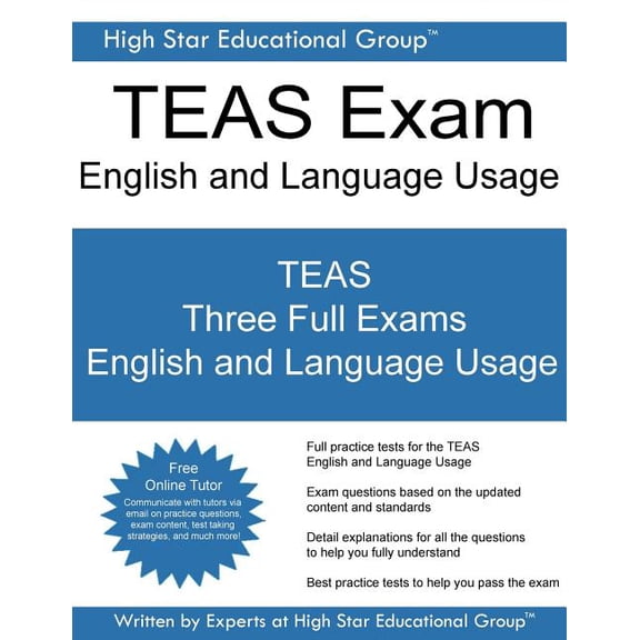 TEAS Exam English and Language Usage: Free TEAS Online Tutor, (Paperback)
