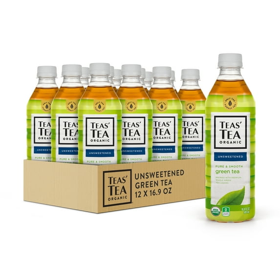 Teas' Tea Unsweetened Pure Green Tea, 16.9 Ounce (12-Pack)