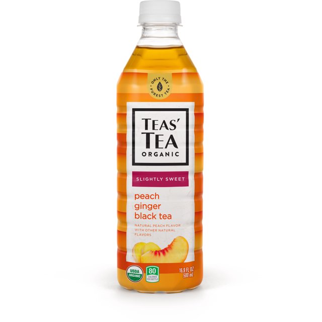 Teas' TeaYueua Organic Lightly Sweet, Peach Ginger Black Tea, 16.9