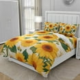 thumbnail image 1 of TeasBank 3D Print Sunflower Comforter Cover Set King Duvet Cover for Youth Adult and Kids Oil Painting Sunflower Pattern Decorative Bedspread Cover 1 Quilt Cover 2 Pillowcases 6 Piece, 1 of 4