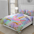 thumbnail image 1 of TeasBank 3D Printed Unicorn Comforter Cover Set Rose Gold Flowers Twin Duvet Cover Set Teens Adult Bedding Colorful Room Decor 1 Quilt Cover with 2 Pillow Cases(No Comforter), 1 of 4