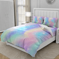 thumbnail image 1 of TeasBank Colorful Glitter Bedding Blue Pink and Purple Tie Dye Comforter Cover Set for Kids Teens and Women Romantic Room Decor Twin Duvet Cover Set 1 Quilt Cover with 2 Pillow Cases(No Comforter), 1 of 4