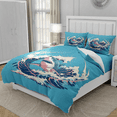 thumbnail image 1 of TeasBank Shark Duvet Cover Set Queen Size Blue Comforter Cover for Kids Teens Adult Marine Life Theme Room Decor 1 Quilt Cover with 2 Pillow Cases(No Comforter), 1 of 4