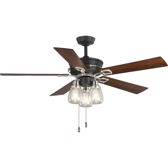 Teasley 56" Five-Blade Ceiling Fan With Glass Shades