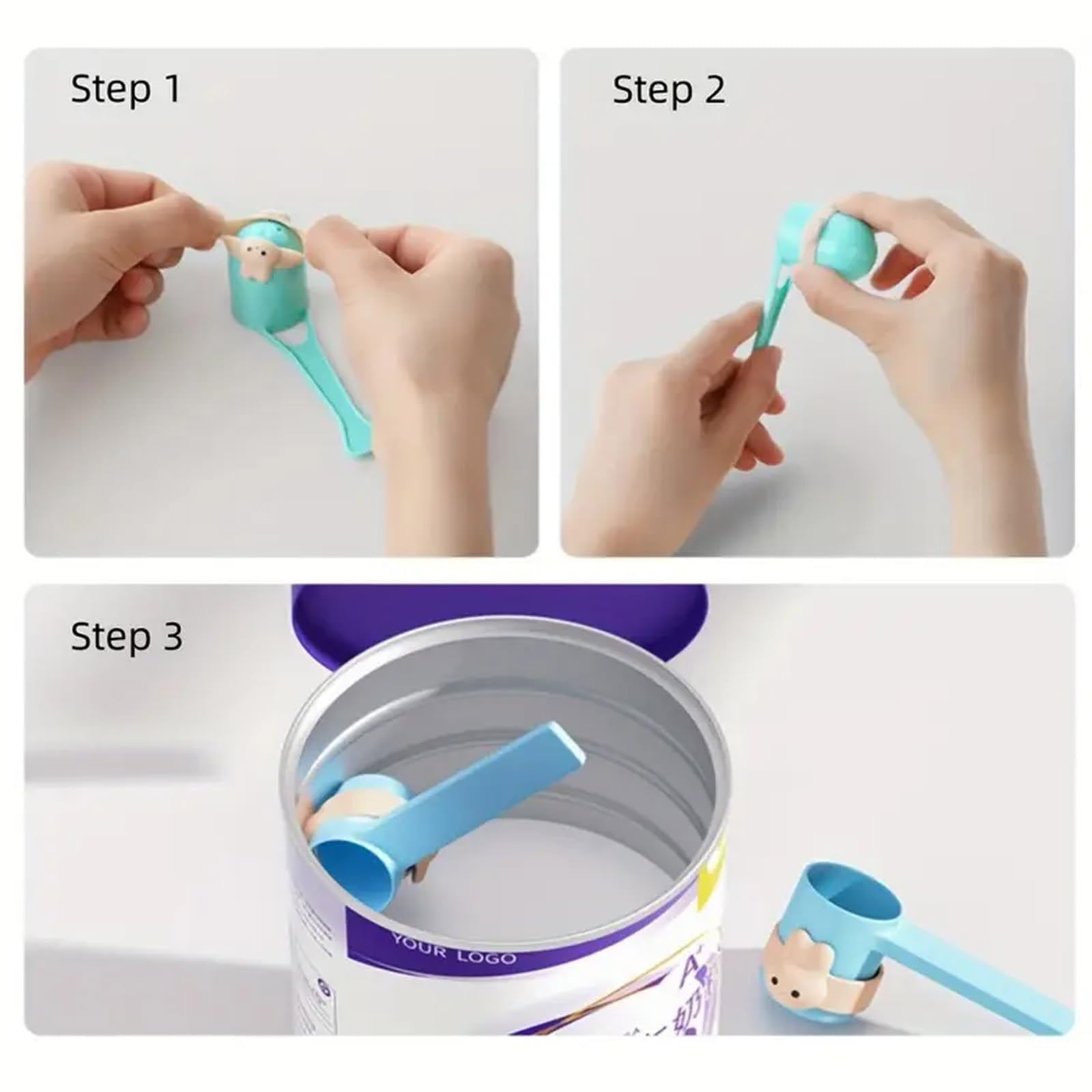 Teaspoon Measuring Spoons Ring, Teaspoon Scoop Holder Silicone Ring for Milk Protein