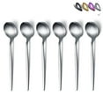 thumbnail image 1 of Teaspoons 6 Piece, 6.6'' Spoons Silverware, Stainless Steel Small Spoons, Tea Spoons for Home, Kitchen or Restaurant, Dishwasher Safe (Matt Silver-6.6 Inches), 1 of 7