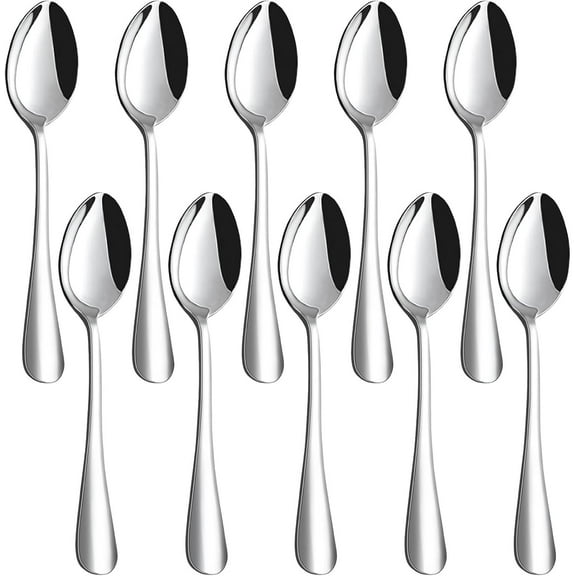 Teaspoons Stainless Steel, 6.7 inches Dessert Spoons Silverware Tablespoon for Coffee Cereal Eating, Home Dinner, Kitchen or Restaurant,10PCS