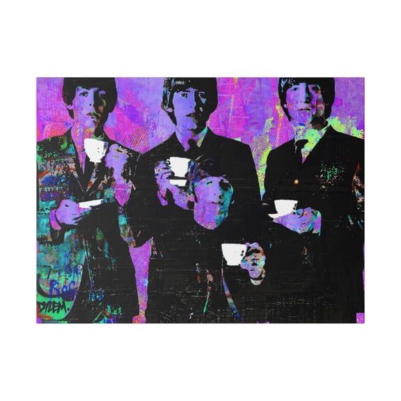 Teatime for Fab Four Canvas Wall Art - Pop Art by Stephen Chambers