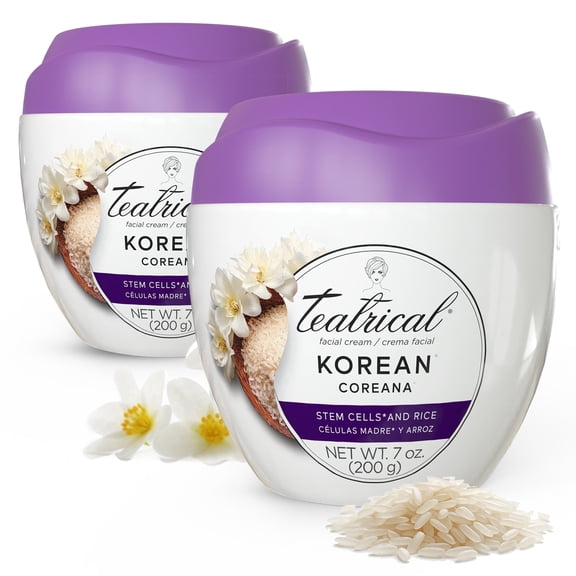 Teatrical Korean Facial Cream Effect with Stem Cells and Rice, 7 oz, Pack of 2