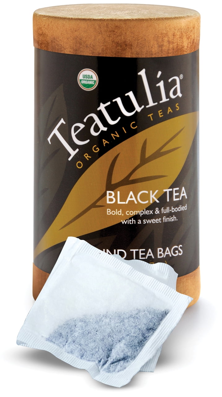 Teatulia Organic Black Tea Canister 30ct Standard Tea Bags
