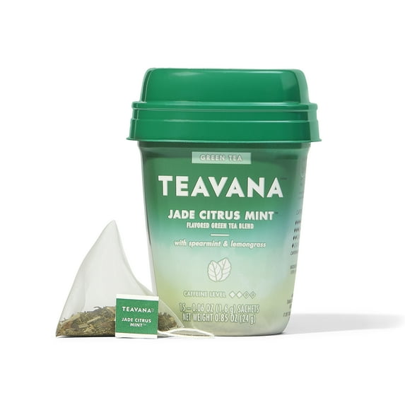 Teavana Jade Citrus Mint Flavored Green Tea Blend Tea Bags 15 Ct