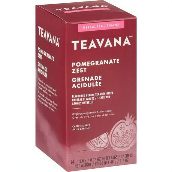 Teavana, SBK12434019, Pomegranate Zest Herbal Tea, 24 / Box