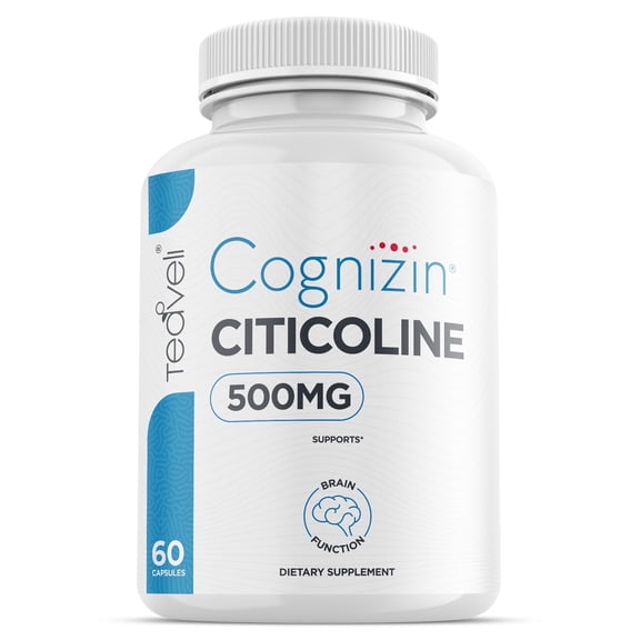 Teaveli Cognizin Citicoline- 500mg CDP Choline Capsules- 60 Servings