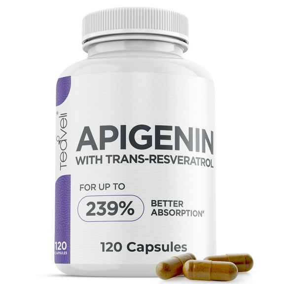 Teaveli Premium Apigenin Supplement with Resveratrol for 239%* Better Bioavailability