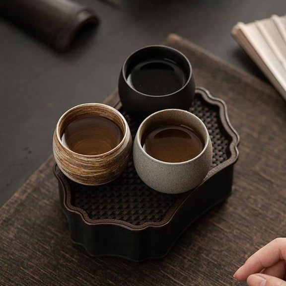 Teaware Japanese Stoneware Tea Cup Ancient Style Retro Master Cup 80ml Handmade Coffee Mug Office