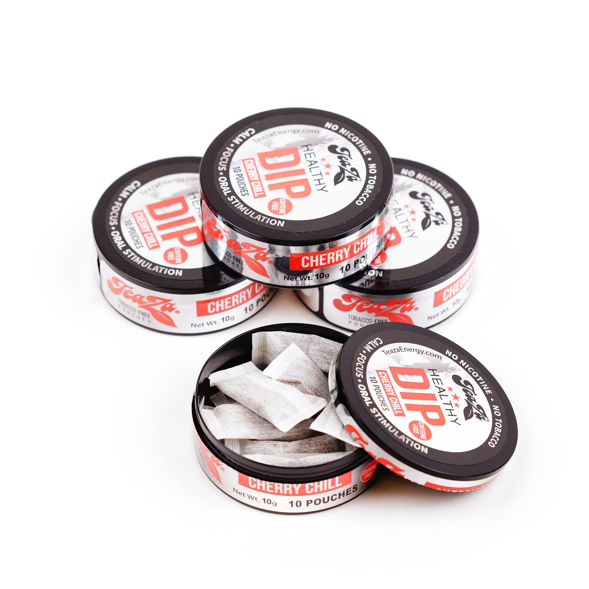 Teaza Energy Pouches, Tobacco Free Nicotine Free Dip Smokeless Alternative Snuff & Energy Dip