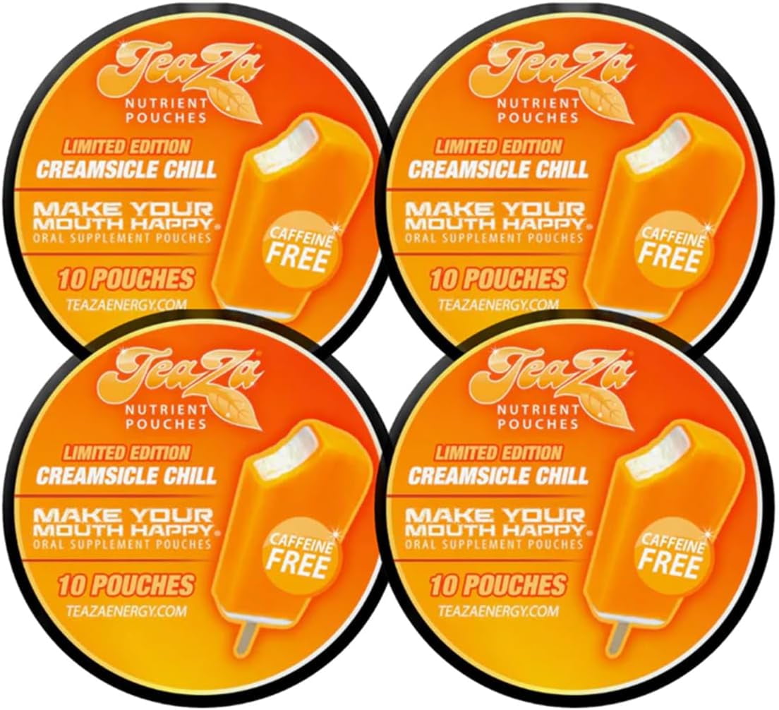 Teaza Energy Pouches, Tobacco Free Nicotine Free Dip Smokeless