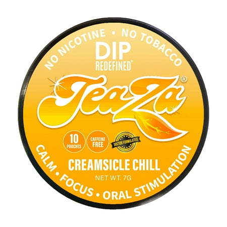 Teaza Herbal Energy Pouches Creamsicle Puck, 1 Can, 10 Pouches
