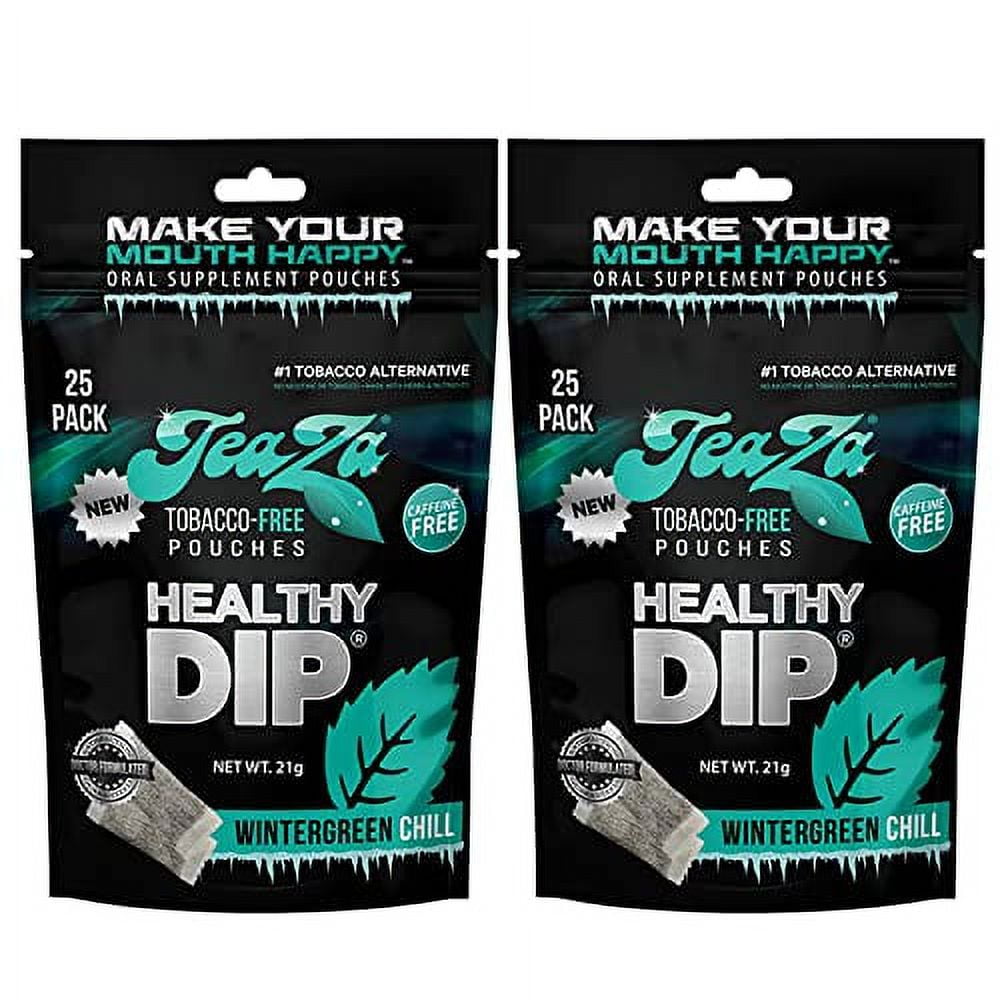 Teaza Herbal Energy Pouches Tobacco Free Nicotine Free, Smokeless Alternative Snuff Healthy