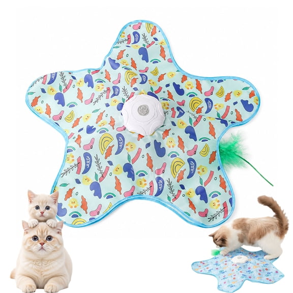 Teazys Cat Toy, Teazys Peeky Tail 2.0 Cat Toy, USB Rechargeable 3modes, Dynamic Design with Three Modes, Secure Base Pad and Easy to Install, Ideal for Indoor Cats to Play With