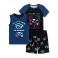 thumbnail image 1 of Beezizac Boys Summer Pajama Set, 3-Piece Fun VR Controller PJs‌ - Short Sleeves, Tank Top & Shorts Soft Sleepwear Size 12, 1 of 7