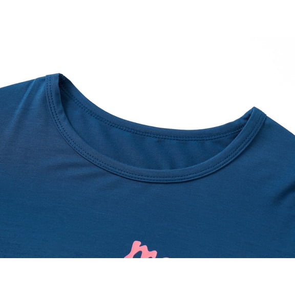 Beezizac Cute Cat Pajamas for Girls Modal Fiber Tee & Pants Pj Set Tween Size 10