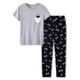 thumbnail image 1 of Beezizac Cute Cat Pajamas for Girls Modal Fiber Tee & Pants Pj Set Tween Size 6, 1 of 7