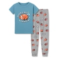 thumbnail image 1 of Beezizac Little Boys Pajamas - Soft Snug-fit PJs Short Sleeves & Pants Jammies Set Football Toddler Sleepwear Size 5T, 1 of 7