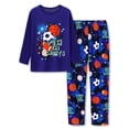 thumbnail image 1 of Beezizac Pajamas For Boys Fun Balls Dark Blue Long Sleeves 2-Piece PJs Set Kid Comfy Sleepwear Size 10, 1 of 7