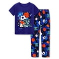 thumbnail image 1 of Beezizac Pajamas For Boys Fun Balls Dark Blue Short Sleeves & Pants 2-Piece PJs Set Kid Comfy Sleepwear Size 6, 1 of 7