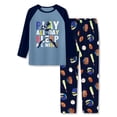 thumbnail image 1 of Beezizac Pajamas For Boys Fun Baseball Navy Blue Long Sleeves 2-Piece PJs Set Kid Comfy Sleepwear Size 10 Plus, 1 of 6