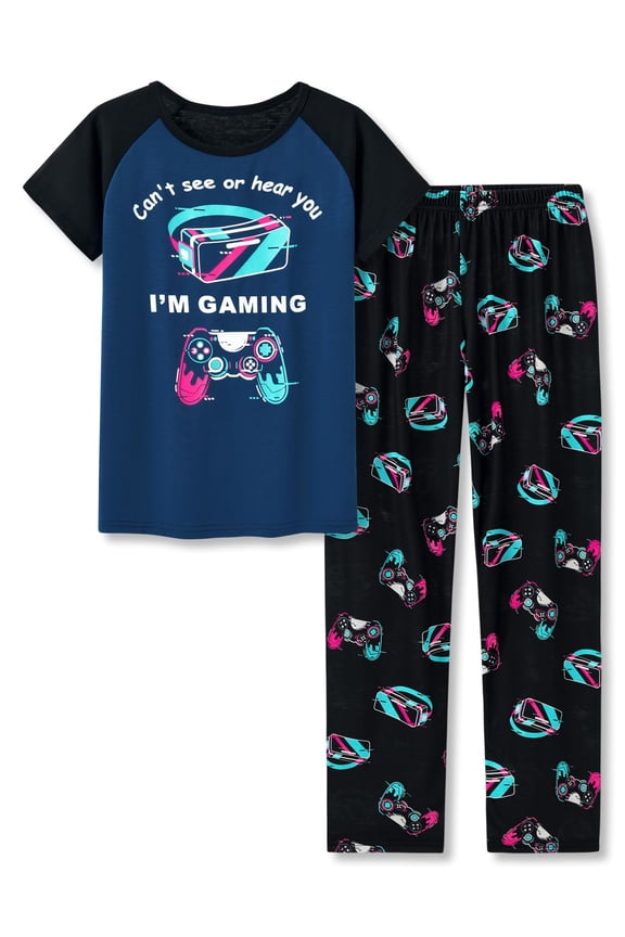 Pajamas For Boys Fun VR + Controller Short Sleeves & Pants 2-Piece PJs Set Kid Comfy Sleepwear Size 14