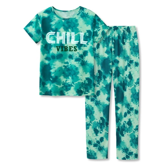 Tebbis Pajamas For Boys Trendy Dino Chill Short Sleeves & Pants 2-Piece PJs Set Kid Comfy Sleepwear Size 12