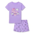 thumbnail image 1 of Beezizac Pajamas for Girls Modal Fiber Tee & Shorts Pj Set Cute Purple Puppy Jammies Tween Size 16, 1 of 7