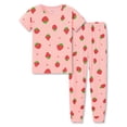 thumbnail image 1 of Beezizac Snug-Fitting Pajamas for Girls – Cozy Modal Fiber Toddler/Little Jammies Pink Strawberries PJs Size 5T, 1 of 7
