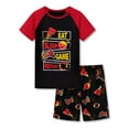 thumbnail image 1 of Beezizac Summer Pajamas For Big Boys Sleep Face & Game Graphic Red Short Sleeves Soft PJs Set Kid Size 10, 1 of 7