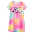 thumbnail image 1 of Beezizac Teen/Little Girls Nightgown – Summer Short Sleeves Sleepwear Rainbow Game Nightdress Pajama Size 6, 1 of 7